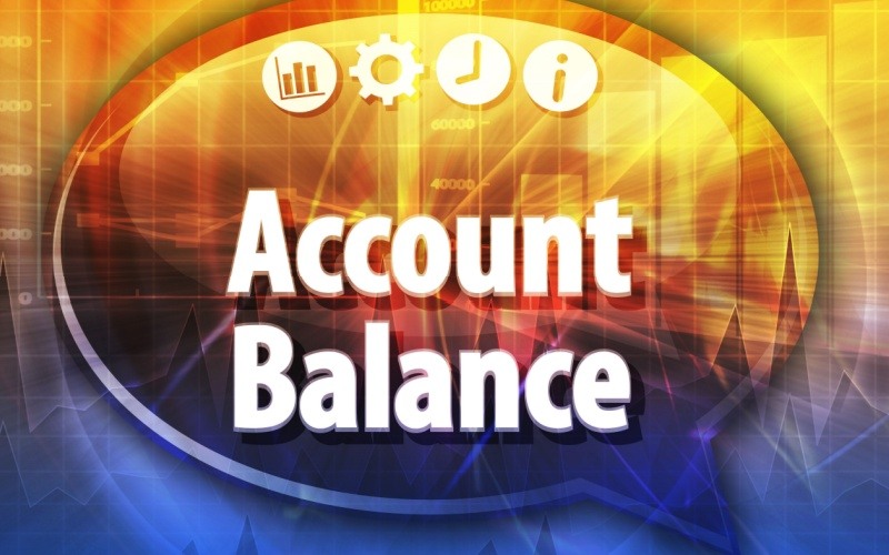 word bubbled that says account balance with related icons