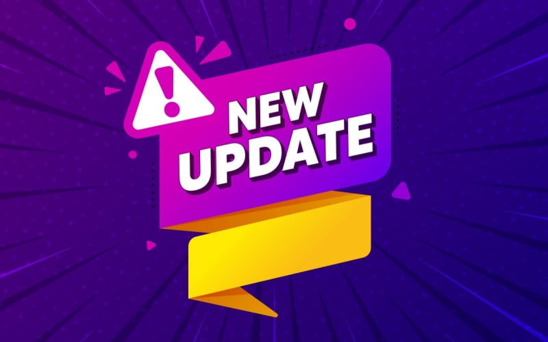sign with exclamation point saying new update