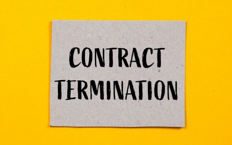 sign that reads contract termination sign that reads contract termination