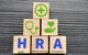 HRA spelled out in blocks with health icons