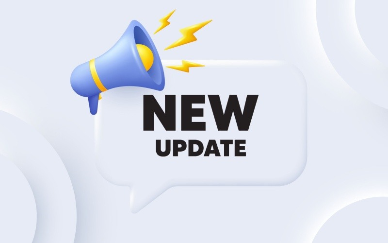 megaphone saying new update