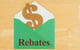 dollar sign in an envelope that reads rebates