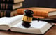 gavel sitting on books