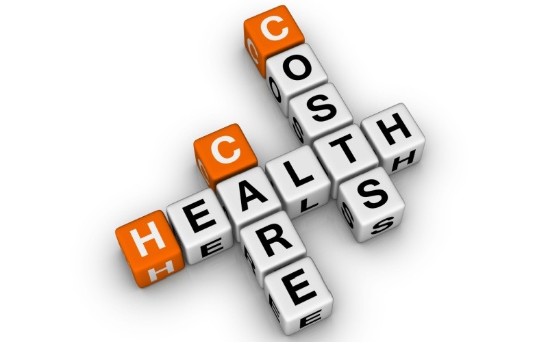 health care costs spelled out in blocks