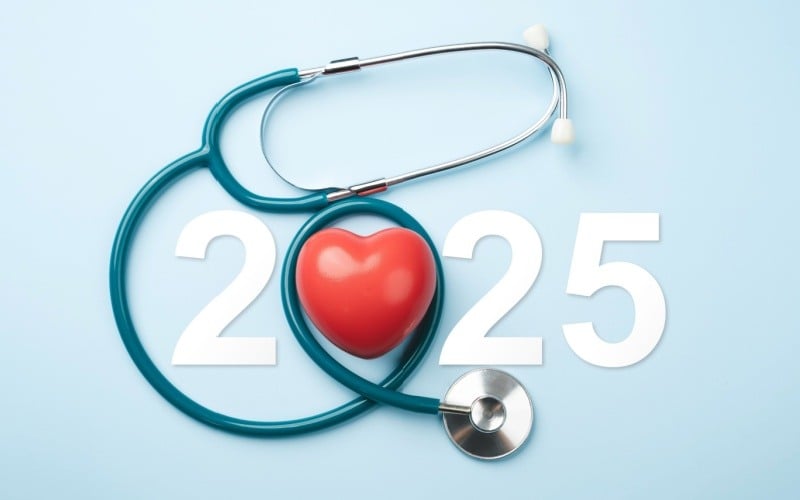 2025 with heart and stethoscope