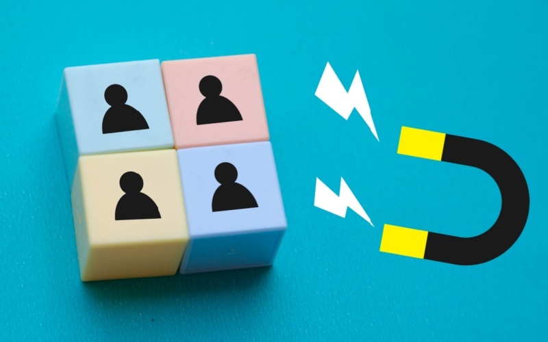 magnet attracting people