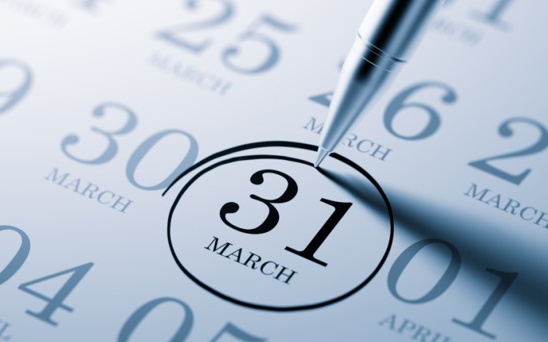 pen circling the date March 31