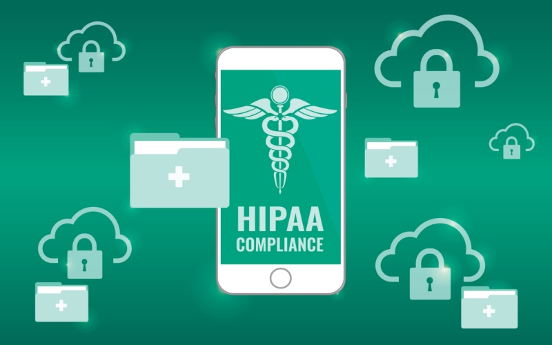 phone that reads HIPAA compliance