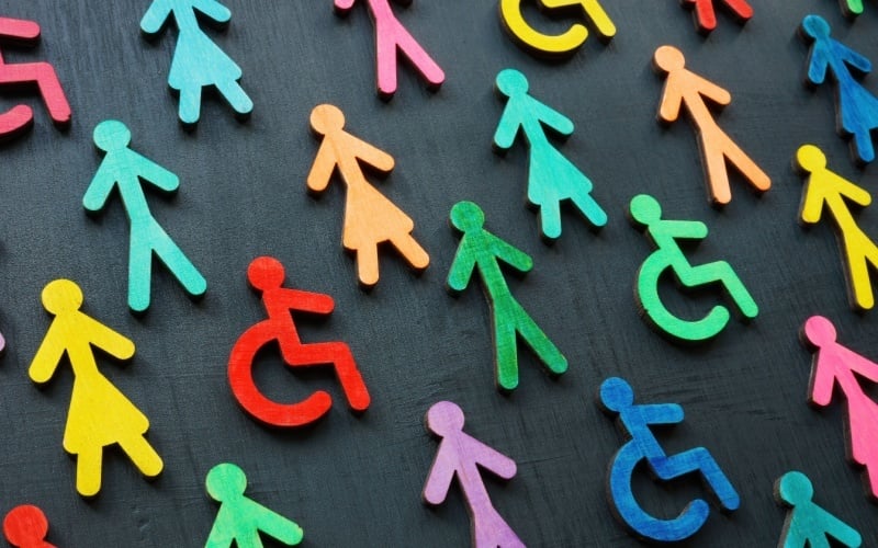 Diversity and inclusion concept, colorful people figures