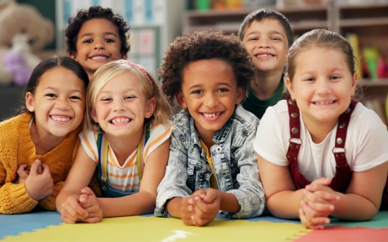 group of smiling kids