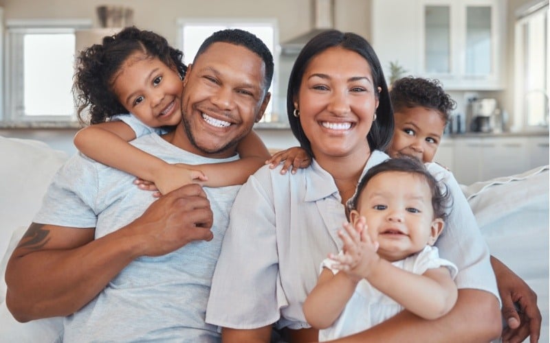 happy smiling family