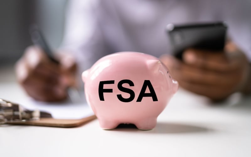 piggy bank with FSA written on it