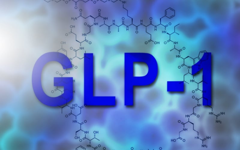 words GLP-1 with molecular structure