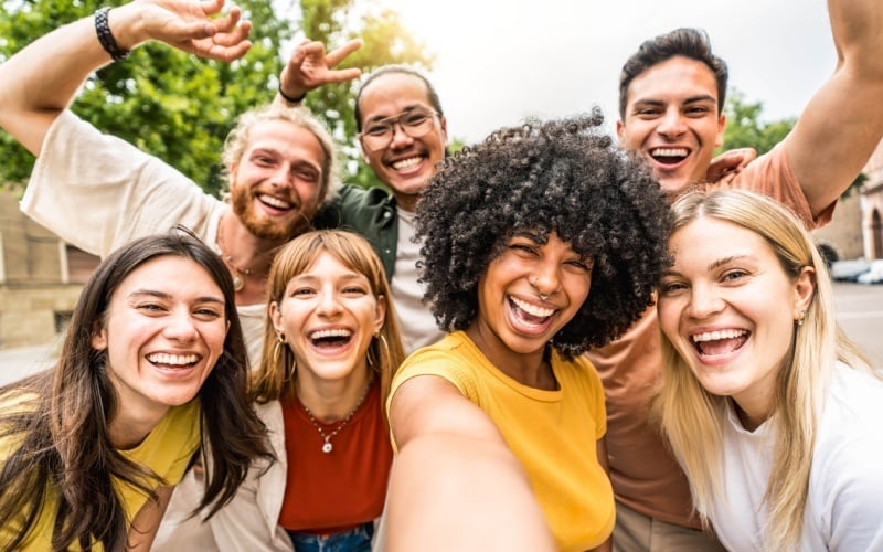 group of people smiling