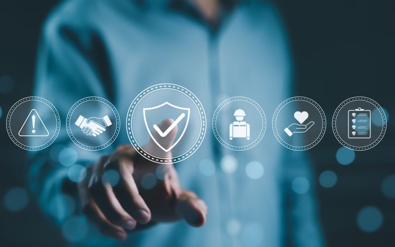 man selecting compliance icon