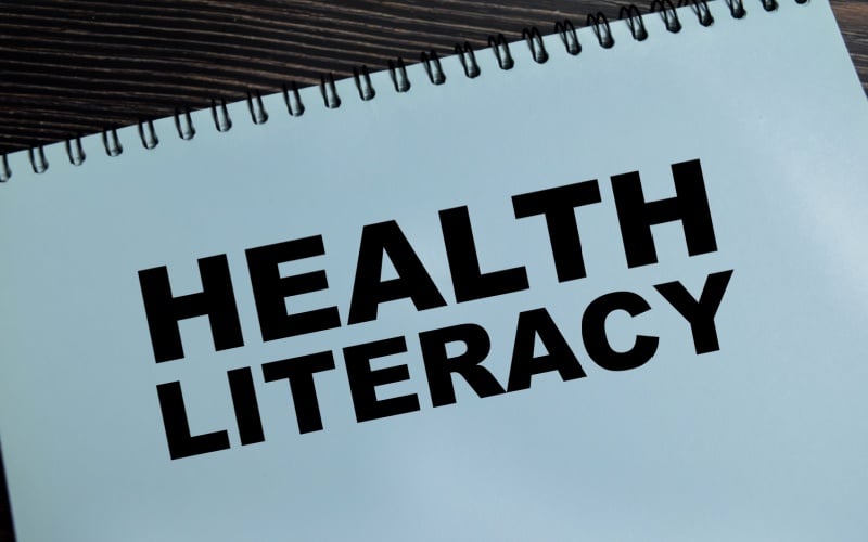 health literacy written in notebook