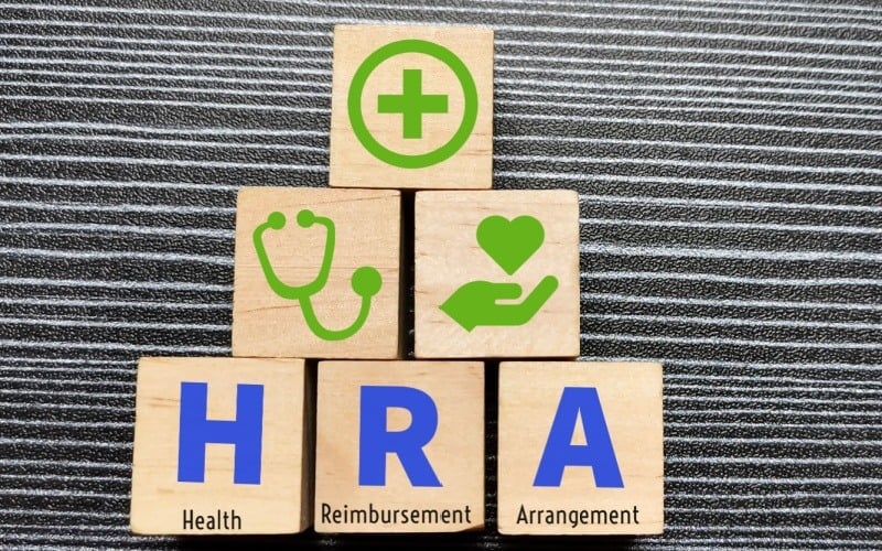 HRA spelled out in blocks with health icons