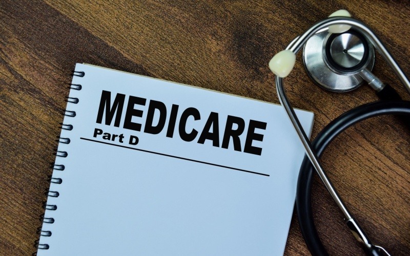 stethoscope and paper that reads Medicare Part D