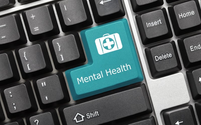 button on computer that reads mental health