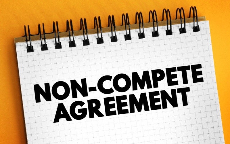 non-compete agreement written in notebook