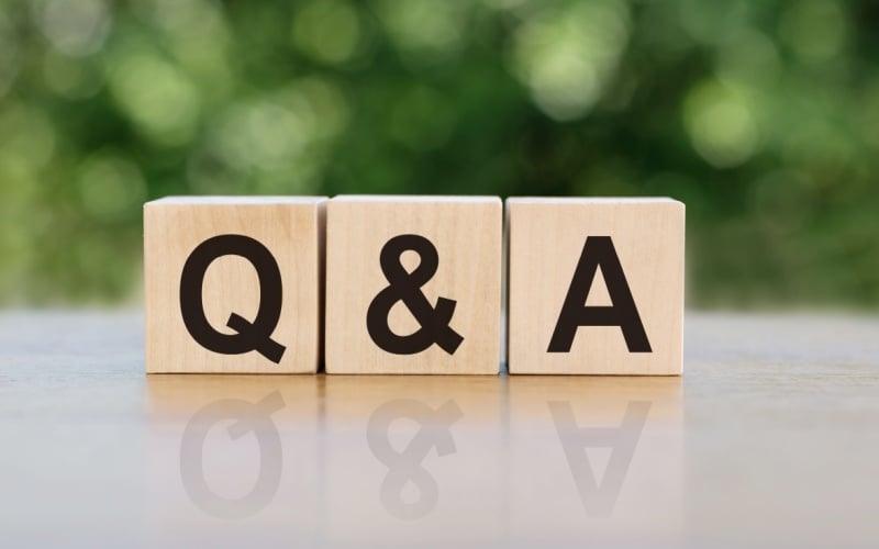 question and answer, word written on wooden block