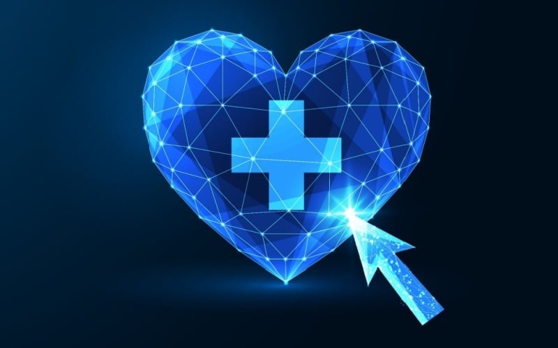 digital heart with doctor sign